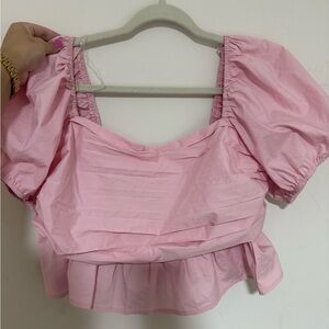 Altar'd State Pink Puff Sleeve Blouse